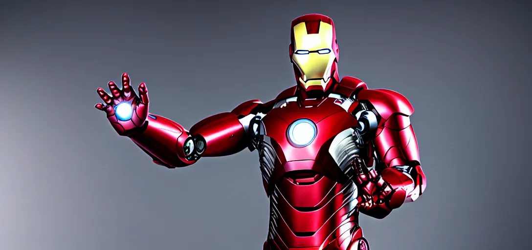 Image similar to a very high resolution image of ironman. from an episode of the office. photorealistic, photography