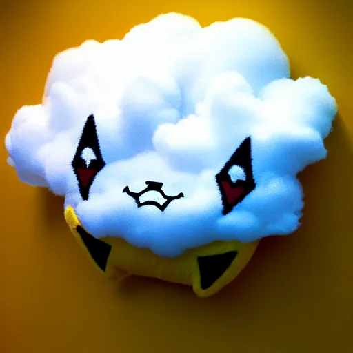 Prompt: a cloud in the shape of pikachu