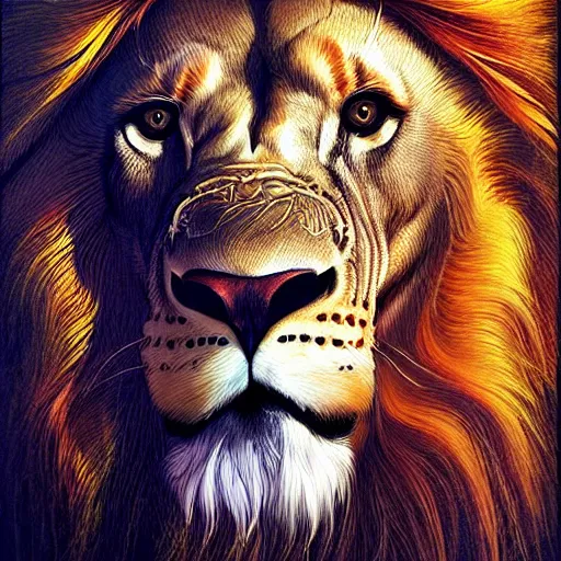 Image similar to lion by android jones