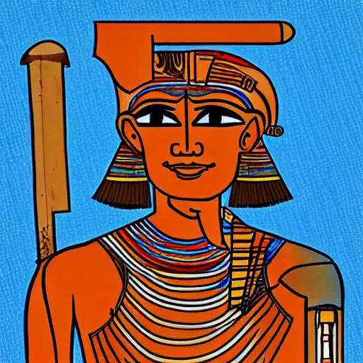 Image similar to dave strider in the style of ancient egyptian artwork