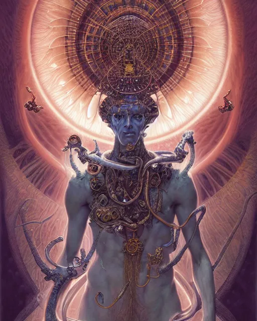 Image similar to a portrait of the hierophant, fantasy portrait made of fractals, ultra realistic, wide angle, intricate details, the fifth element artifacts, highly detailed by peter mohrbacher, hajime sorayama, wayne barlowe, boris vallejo, aaron horkey, gaston bussiere, craig mullins