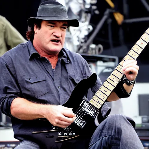 Image similar to jim belushi playing a jackson kelly guitar in a metal band at rock am ring, 2 0 0 9, concert photography