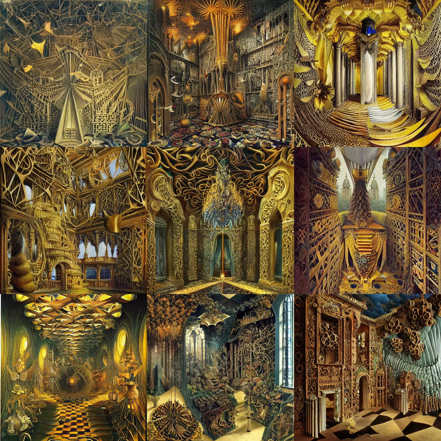 Image similar to building, jungle, kirigami, dichromatism, paradox, volumetric light, insanely detailed and intricate, hypermaximalist, elegant, ornate, hyper realistic, super detailed, by remedios varo uranga