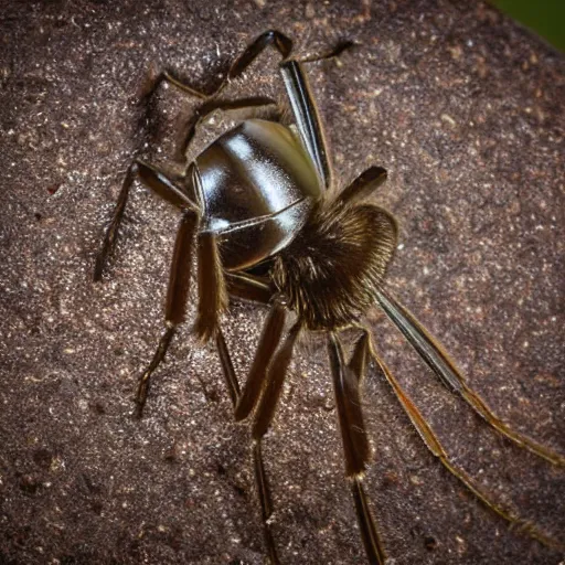 Prompt: hairy insect, nature photography