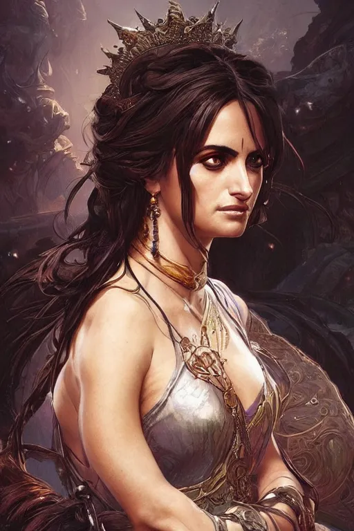 Prompt: penelope cruz , D&D, fantasy, intricate, cinematic lighting, highly detailed, digital painting, artstation, concept art, smooth, sharp focus, illustration, art by Artgerm and Greg Rutkowski and Alphonse Mucha