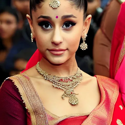 Ariana Grande in traditional Indian Sari, 8k Stable Diffusion