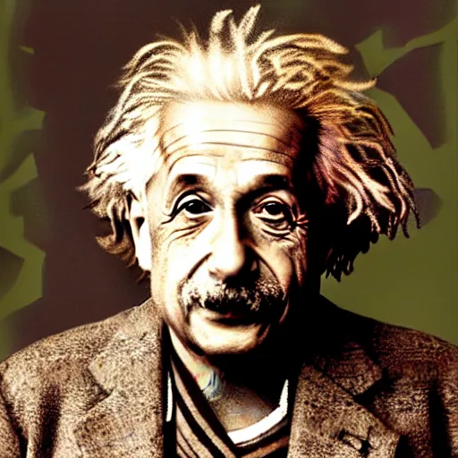 Prompt: Albert Einstein first LSD trip 4k detail