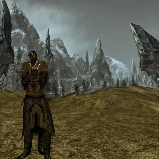Image similar to snoop dogg in the elder scrolls skyrim