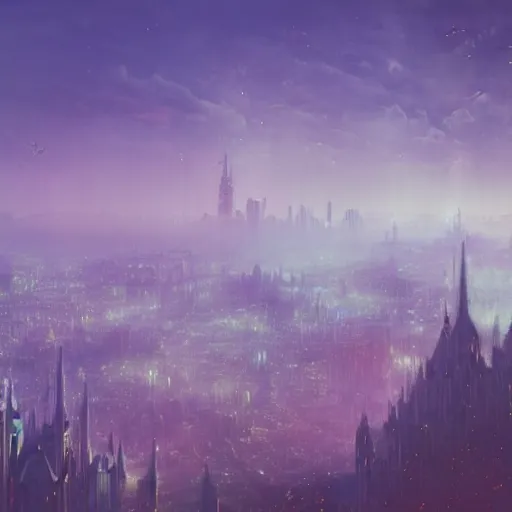 Image similar to pastel, baroque utopian cityscape in the sky, sci-fi, dreamlike, surreal, angels, misty, cinematic, 8k,