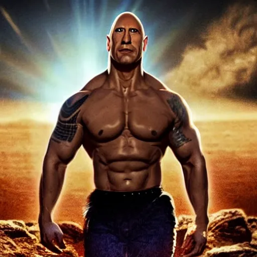 Image similar to dwayne the rock johnson but his head is replaced with an egg, dazzling lights, surreal, dramatic lighting, photorealistic, cinematic scene, super detailed, hyper realistic, bright lights