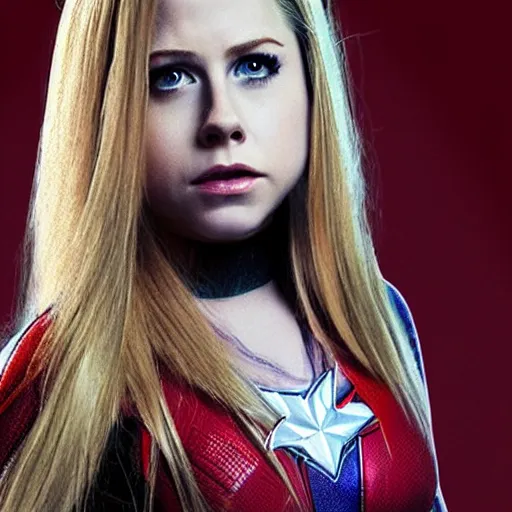 Image similar to Avril Lavigne as Captain Marvel