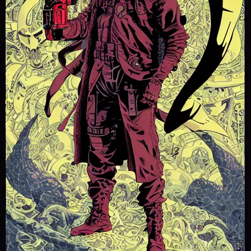 Prompt: portrait of tom cruise as hellboy, symmetrical, by yoichi hatakenaka, masamune shirow, josan gonzales and dan mumford, ayami kojima, takato yamamoto, barclay shaw, karol bak, yukito kishiro