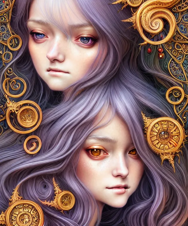 Prompt: Portrait of The Most Beautiful Woman On Earth , D&D, fantasy, intricate, richly detailed colored 3D illustration of a beautiful ornated cute body with long metallic hair wearing a hoodie and short skirt that is happy and curious. background with completely rendered reflections, art by Range Murata and Artgerm highly detailed, digital painting, trending on artstation, sharp focus, illustration, style of Stanley Artgerm, perfect smile and tooth, sexy eyes,