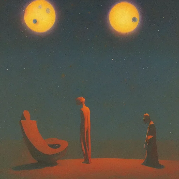 Prompt: the stars are calling, science fiction, Edward Hopper and James Gilleard, Zdzislaw Beksinski, highly detailed