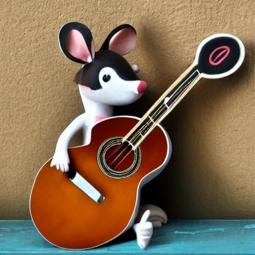 Image similar to spanish mouse with a guitar, photo 4 k