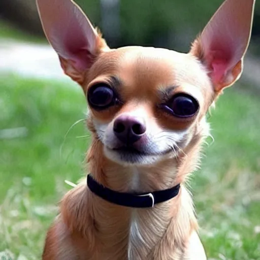 a Chihuahua breed dog with an 8 pack and a chad face | Stable