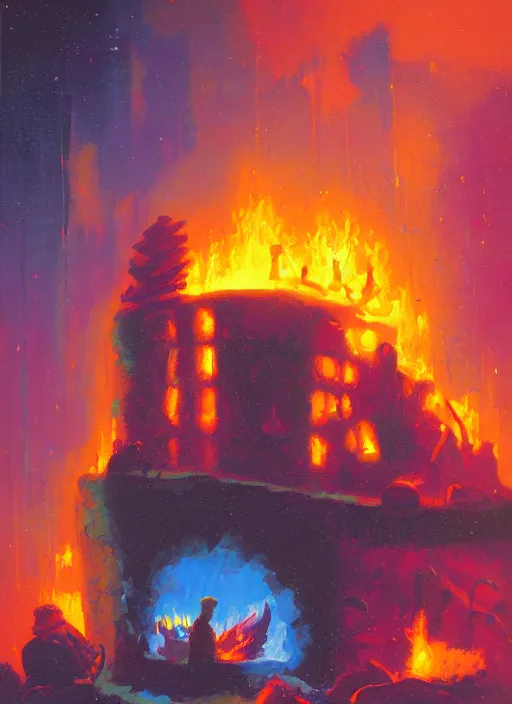 Image similar to camp fire by paul lehr,