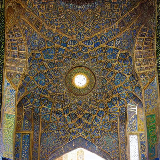 Image similar to steampunk isfahan grand mosque