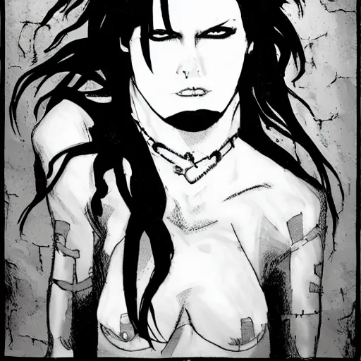 Image similar to death from the'the sandman'comics, realism, hard lighting