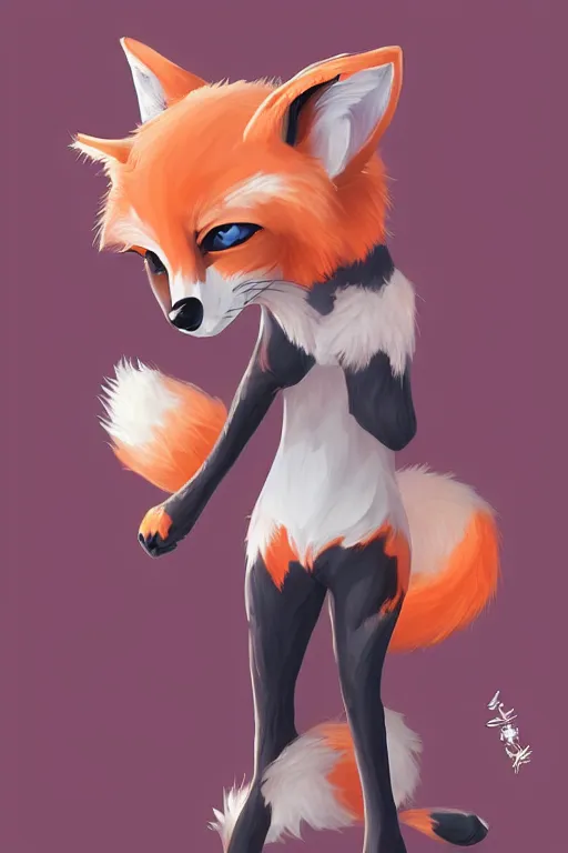 Image similar to a fox fursona, trending on artstation, by kawacy, furry art, digital art