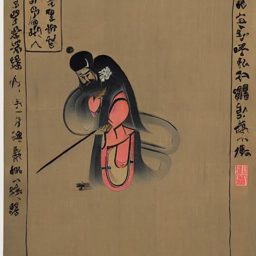 Image similar to famous painting of Sicomoore koosnoso. Xiotl on Parchment, private collection.