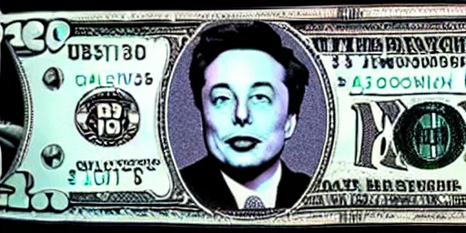 Image similar to $420 dollar bill with Elon Musk's face on it