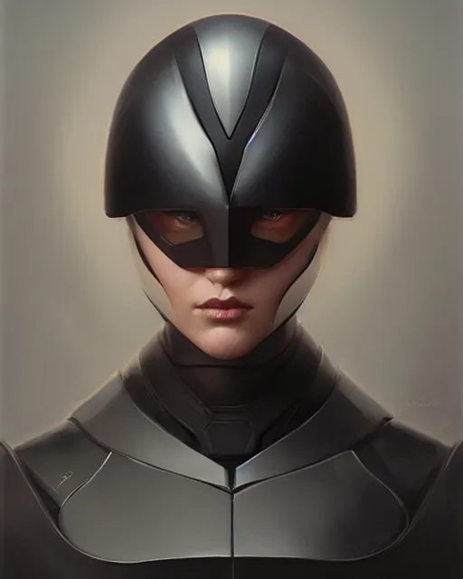 Prompt: smooth sleek black featureless full helmet, by greg rutkowski, mark brookes, jim burns, tom bagshaw, magali villeneuve, trending on artstation