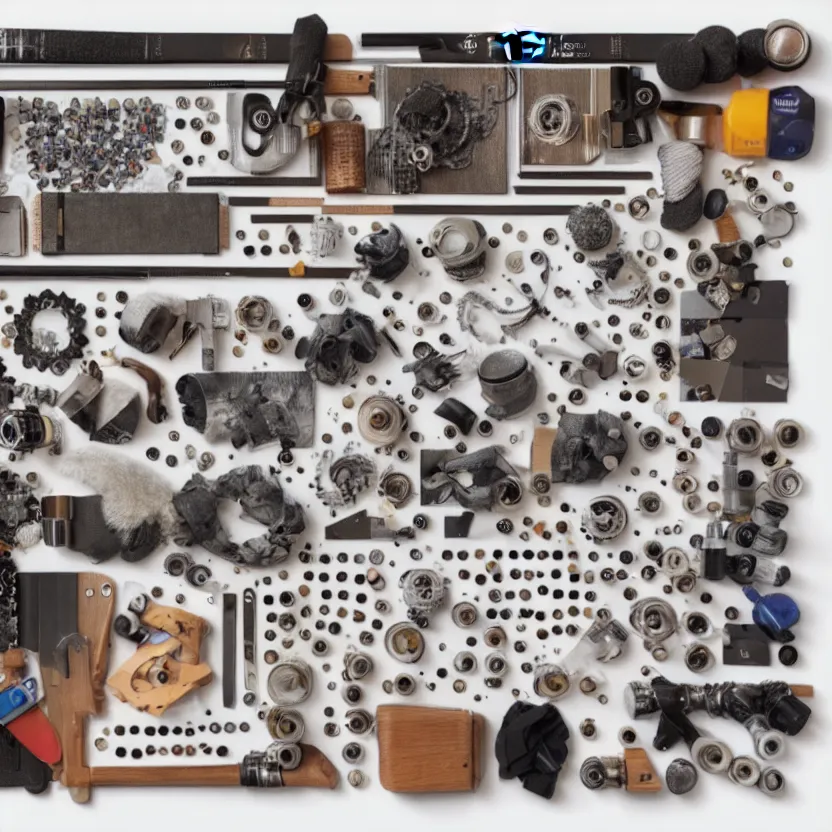 Image similar to photo of a knolling