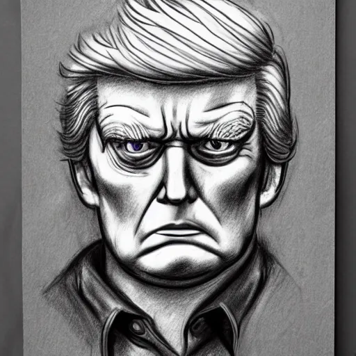 Prompt: pencil sketch of donald trump as a t - 8 0 0 terminator