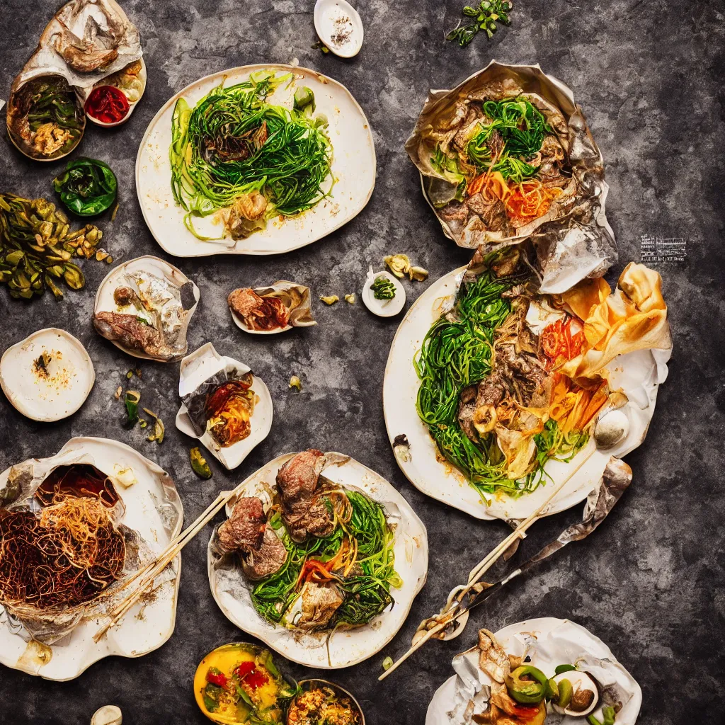 Prompt: the food that will end world hunger, food photography, award - winning, michelin star, highly detailed, instagram, trending, high quality, high resolution asian cuisine, studio lighting,