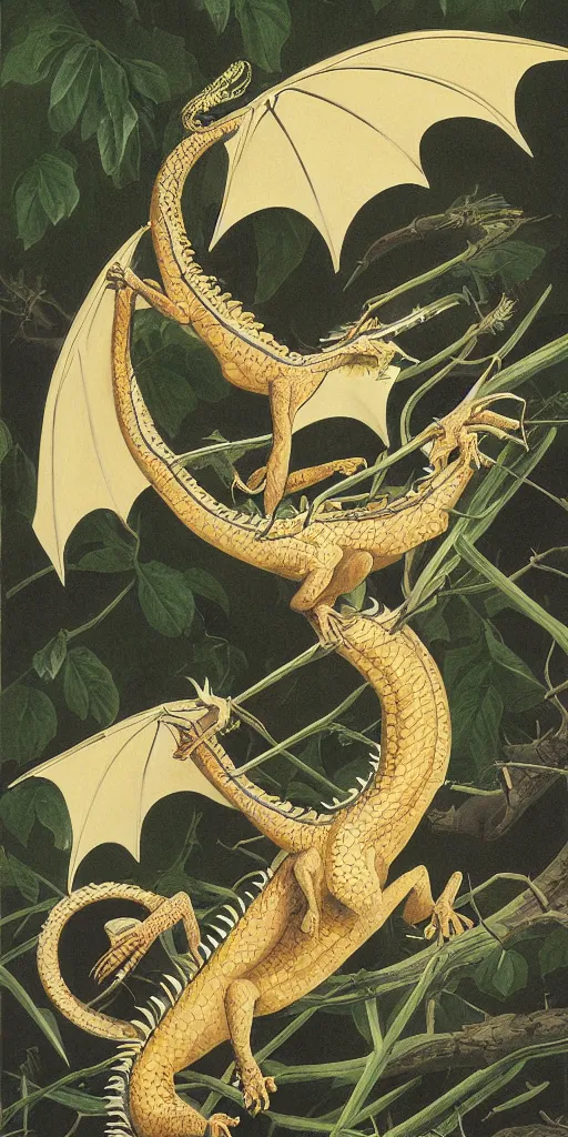 Image similar to field guide illustration painting of a dragon by john audubon and david allen sibley, detailed art, white background