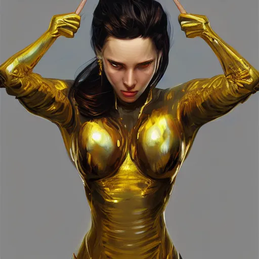 Image similar to gold venom, digital art by mandy jurgens and irina french and heraldo ortega, hyperdetailed, artstation, cgsociety