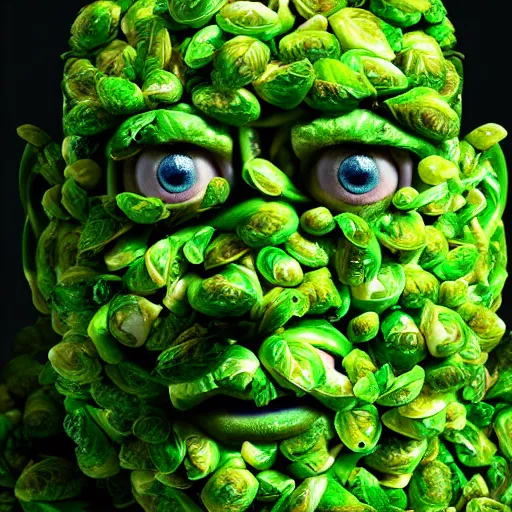 Image similar to a face made of brussels sprouts made of tom hanks, 8 k, trending on artstation, 8 0 mm photography, hyperrealistic