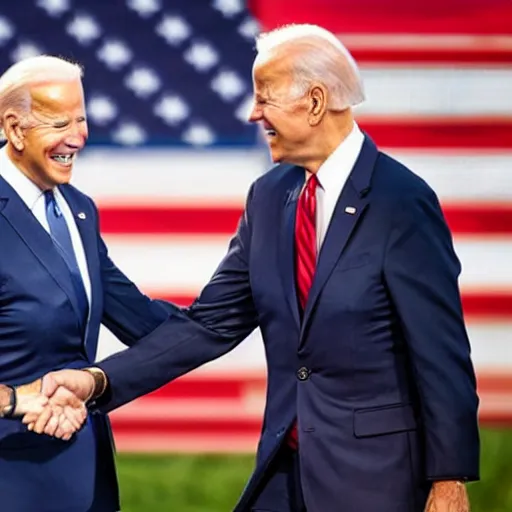 Prompt: joe biden shaking hands with the invisible man, photo