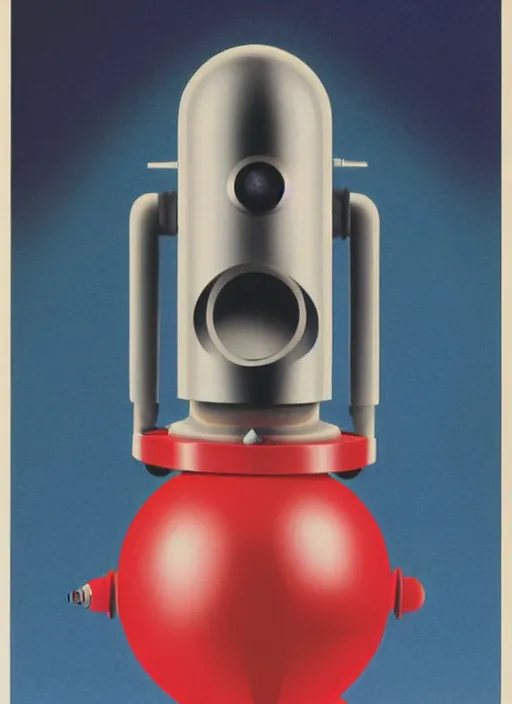 Prompt: Tom Servo from MST3K by Ralph Mcquarrie, highly detailed, sharp focus, illustration