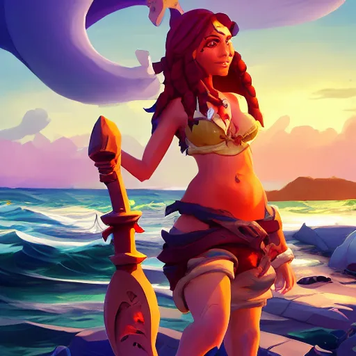 Image similar to jack the pirate mermaid on sea of thieves game avatar hero, behance hd by jesper ejsing, by rhads, makoto shinkai and lois van baarle, ilya kuvshinov, rossdraws global illumination