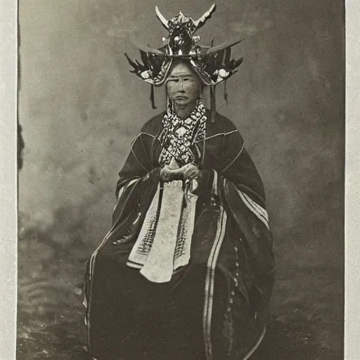 Prompt: vintage photo of a yunnan empress by edward s curtis, photo journalism, photography, cinematic, national geographic photoshoot