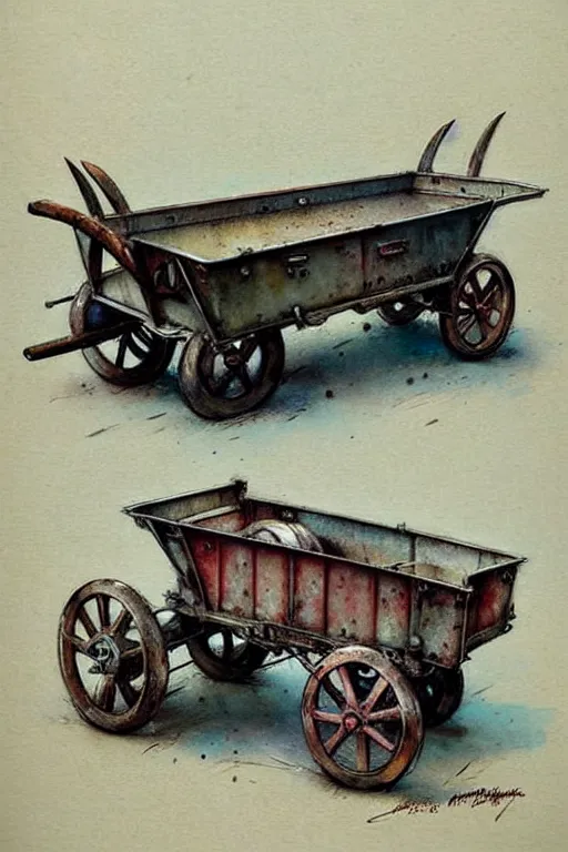 Image similar to (((((1950s brutal steel wagon . muted colors.))))) by Jean-Baptiste Monge !!!!!!!!!!!!!!!!!!!!!!!!!!!