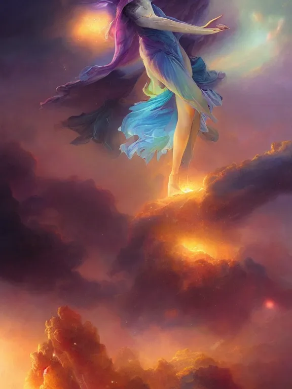 Image similar to a ultradetailed beautiful matte painting of a prismatic crystal absorbing the wonderful colors of the emotion around it to open the dream, oil painting, high resolution 4 k, by tom bagshaw, greg rutkowski, charlie bowater and artgeem