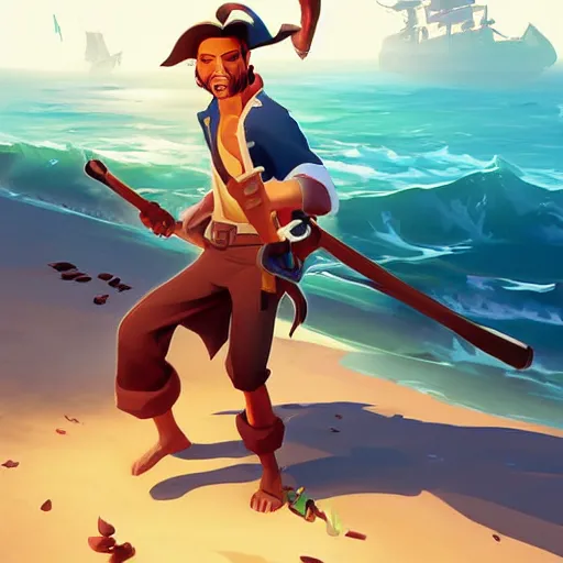 Image similar to painting treasure on sea of thieves game smooth median photoshop filter cutout vector, behance hd by jesper ejsing, by rhads, makoto shinkai and lois van baarle, ilya kuvshinov, rossdraws global illumination