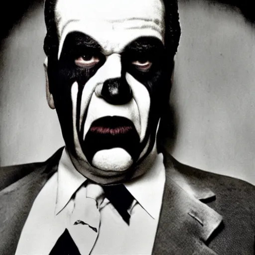 Image similar to Richard Nixon as a juggalo