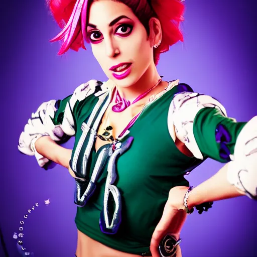 Image similar to a fotograph of jolyne kujoh from jojo's bizarre adventure, filmic, cinematographic