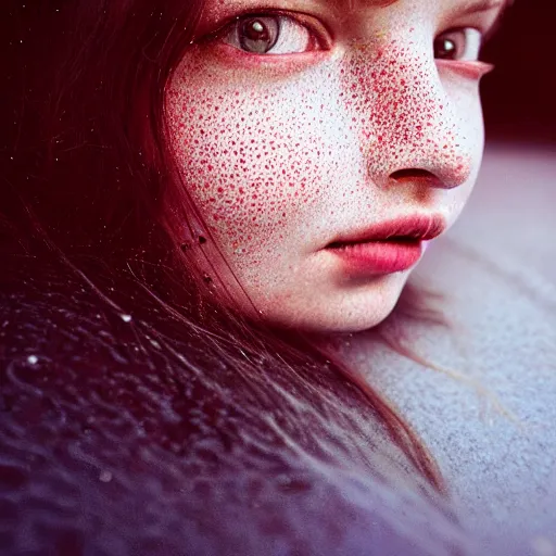 Image similar to beautiful hyperrealism hyperdetailed selfie of a cute young woman sitting in her car, flushed face, red blush, light freckles, puffy lips, soft features, 8 k, sharp focus, art by irakli nadar