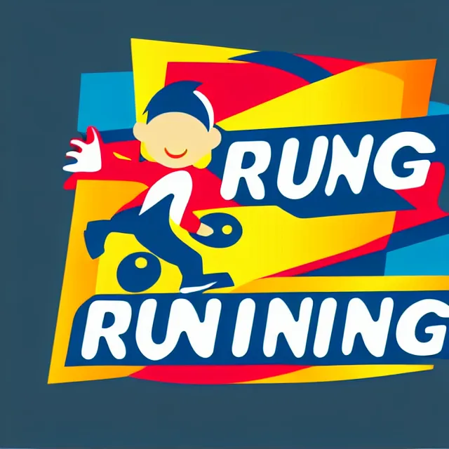 Prompt: running toddler vector logo, professional sports style, flat colours, bright colours, SVG, professional, sharp edges