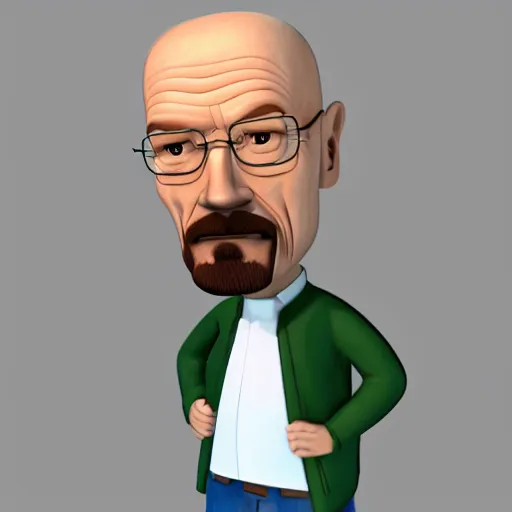 Prompt: walter white as an 3d cartoon character