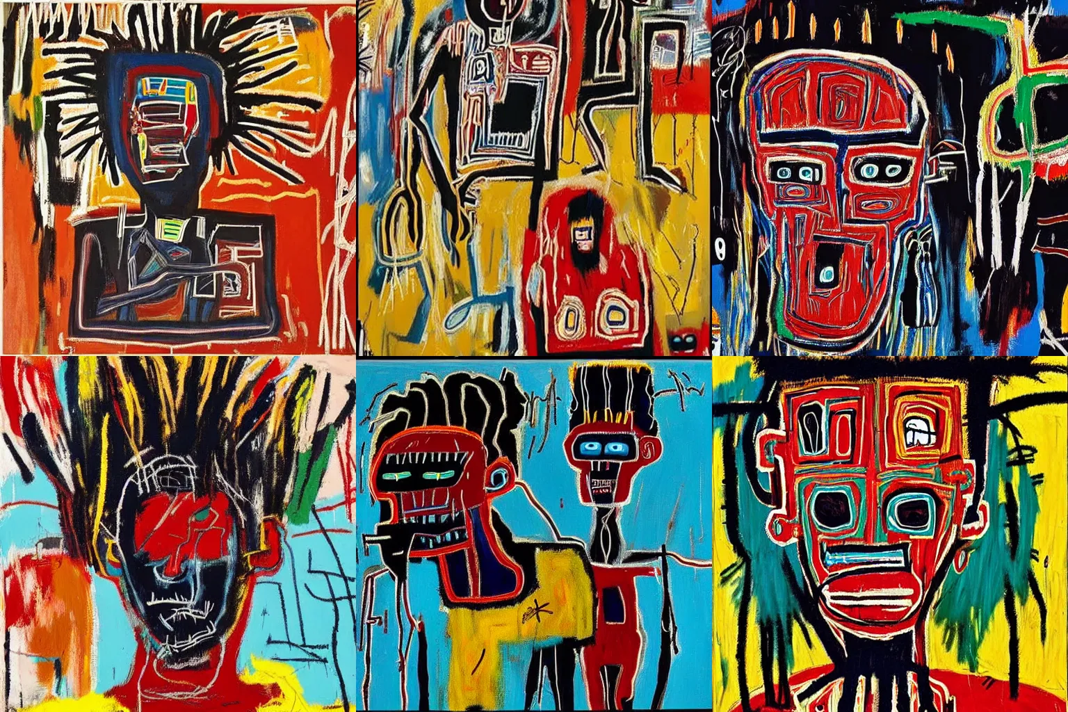 Image similar to extremely highly detailed African paintings by Jean-Michel Basquiat