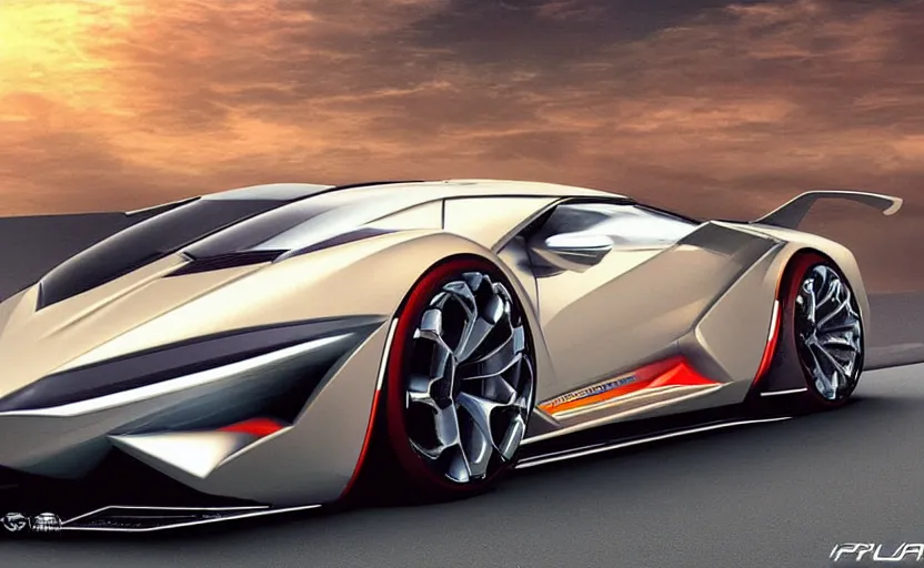 Image similar to futuristic lamborghini concept car , digital art, ultra realistic, ultra detailed, art by pininfarina