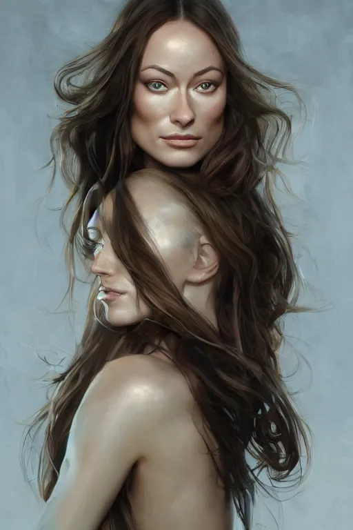 Prompt: a professionally painted portrait of Olivia Wilde, clothed in flames, olive skin, long dark hair, beautiful bone structure, symmetrical facial features, intricate, elegant, digital painting, trending on Artstation, concept art, smooth, sharp focus, illustration, from Metal Gear by Ruan Jia and Mandy Jurgens and Artgerm and William-Adolphe Bouguerea, award winning