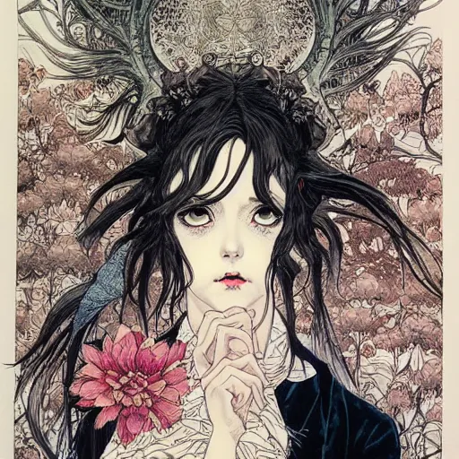 Prompt: prompt: Portrait painted in GTA style drawn by Vania Zouravliov and Takato Yamamoto, inspired by Fables, intricate acrylic gouache painting, high detail, sharp high detail, manga and anime 2000