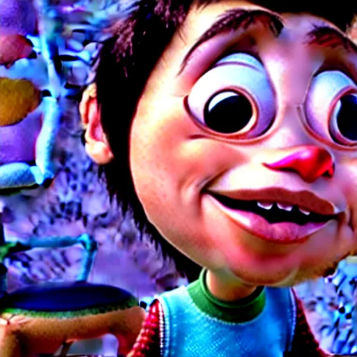 Image similar to pixar character transgender woman with down syndrome